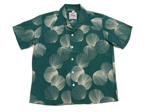 Duke Kahanamoku Hawaiian Shirt Men's 1950s Duke's Shell Reproduction Short-Sleeve Aloha Shirt DK39450 145 Green