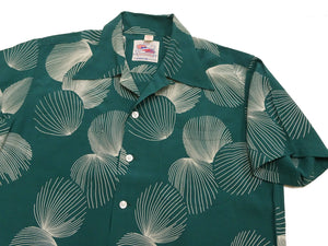 Duke Kahanamoku Hawaiian Shirt Men's 1950s Duke's Shell Reproduction Short-Sleeve Aloha Shirt DK39450 145 Green