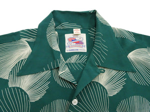 Duke Kahanamoku Hawaiian Shirt Men's 1950s Duke's Shell Reproduction Short-Sleeve Aloha Shirt DK39450 145 Green