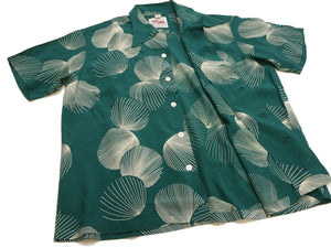 Duke Kahanamoku Hawaiian Shirt Men's 1950s Duke's Shell Reproduction Short-Sleeve Aloha Shirt DK39450 145 Green