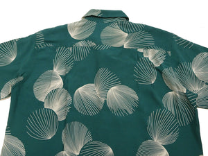 Duke Kahanamoku Hawaiian Shirt Men's 1950s Duke's Shell Reproduction Short-Sleeve Aloha Shirt DK39450 145 Green
