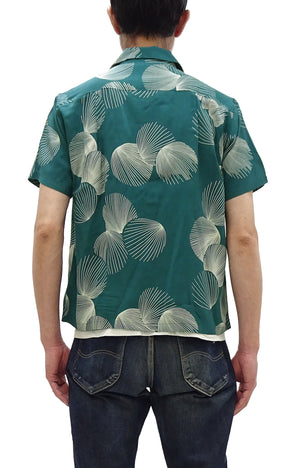 Duke Kahanamoku Hawaiian Shirt Men's 1950s Duke's Shell Reproduction Short-Sleeve Aloha Shirt DK39450 145 Green