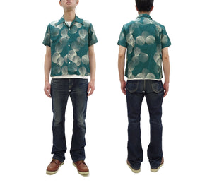 Duke Kahanamoku Hawaiian Shirt Men's 1950s Duke's Shell Reproduction Short-Sleeve Aloha Shirt DK39450 145 Green