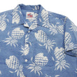 Load image into Gallery viewer, Duke Kahanamoku by Toyo Enterprises Men's Short Sleeve Hawaiian Shirt - Duke's Pineapple Light Indigo Cotton Aloha Shirt - Made in Japan (DK39641 125 Soft Blue)
