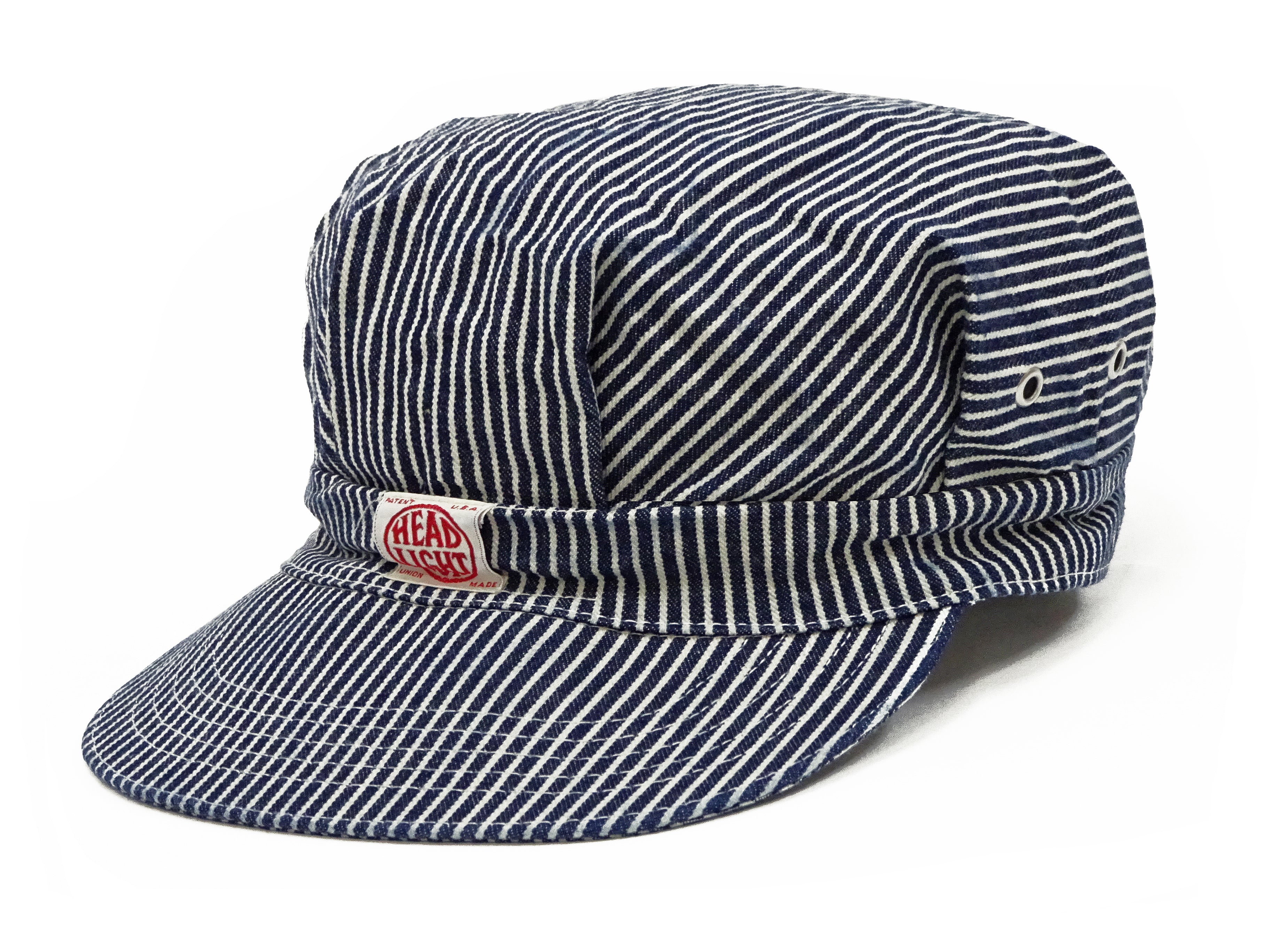 HEADLIGHT Work Cap Men's Reproduction of Hickory Striped Engineer