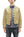 HEADLIGHT Men's 10oz. Random Herringbone Twill Engineer Jacket, Beige Collarless Work Jacket, Made in Japan (HD15909 401A One Wash)