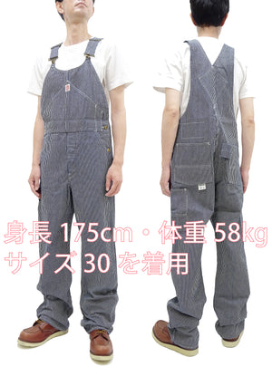 HEADLIGHT Overalls Men's Casual Unlined 11 Oz. Hickory Striped Denim Bib Overall HD42456 421A One-Wash