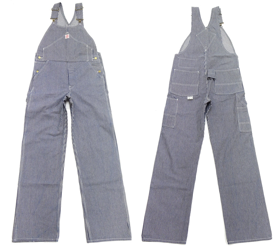 HEADLIGHT Overalls Men's Casual Unlined 11 Oz. Hickory Striped Denim Bib Overall HD42456 421A One-Wash