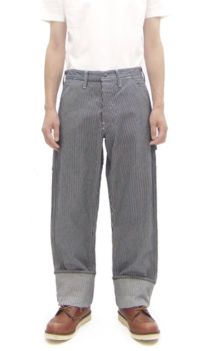 HEADLIGHT Work Pants by Toyo Enterprises Men's Casual Hickory Stripe Carpenter Pants Painter Jeans HD42457 421A One-Wash