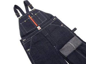 HEADLIGHT Overalls Men's Casual Unlined 11 Oz. Denim Low-back Bib Overalls with X-back Suspender Straps Toyo Enterprises HD42554 421A One-Wash