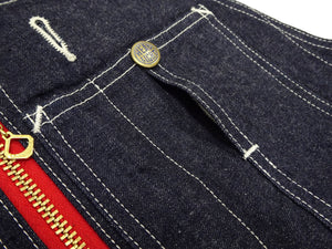 HEADLIGHT Overalls Men's Casual Unlined 11 Oz. Denim Low-back Bib Overalls with X-back Suspender Straps Toyo Enterprises HD42554 421A One-Wash