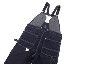 HEADLIGHT Overalls Men's Casual Unlined 11 Oz. Denim Low-back Bib Overalls with X-back Suspender Straps Toyo Enterprises HD42554 421A One-Wash