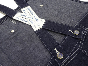 HEADLIGHT Overalls Men's Casual Unlined 11 Oz. Denim Low-back Bib Overalls with X-back Suspender Straps Toyo Enterprises HD42554 421A One-Wash