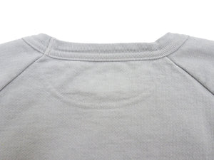 Japan Blue Jeans Long Sleeve French Terry T-Shirt Men's Casual Plain Crew-Neck Raglan-Sleeve Inlay Shirt JBKN1001 Light-Gray