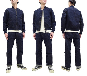 Japan Blue Jeans Denim Jacket Men's Flight Bomber Jacket Style Slim Jean Jacket JBOT1306 Indigo