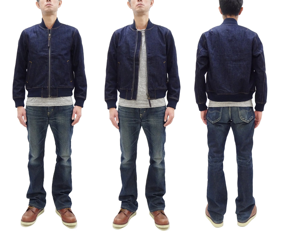 Japan Blue Jeans Denim Jacket Men's Flight Bomber Jacket Style Jean Jacket JBOT1307 Indigo