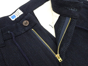 Japan Blue Jeans Sashiko Pants Men's Casual Relaxed Tapered Ankle Pants with Drawstring Waistt JBPT1004 Indigo-Color