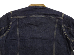 Lee Japan 101-LJ Storm Rider-Inspired Blanket-Lined Denim Jacket - 13 oz Left-Hand Twill Indigo - One-Wash - (LM5110-100 Deep Indigo)