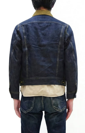 Lee Japan 101-LJ Storm Rider-Inspired Blanket-Lined Denim Jacket - 13 oz Left-Hand Twill Indigo - One-Wash - (LM5110-100 Deep Indigo)