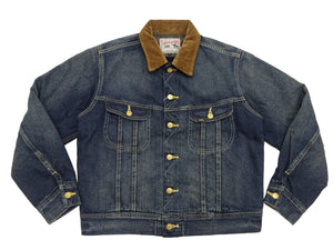 Lee Japan 101-LJ Storm Rider-Inspired Blanket-Lined Denim Jacket - 13 oz Left-Hand Twill Indigo - One-Wash - (LM5110-126 Faded Indigo)