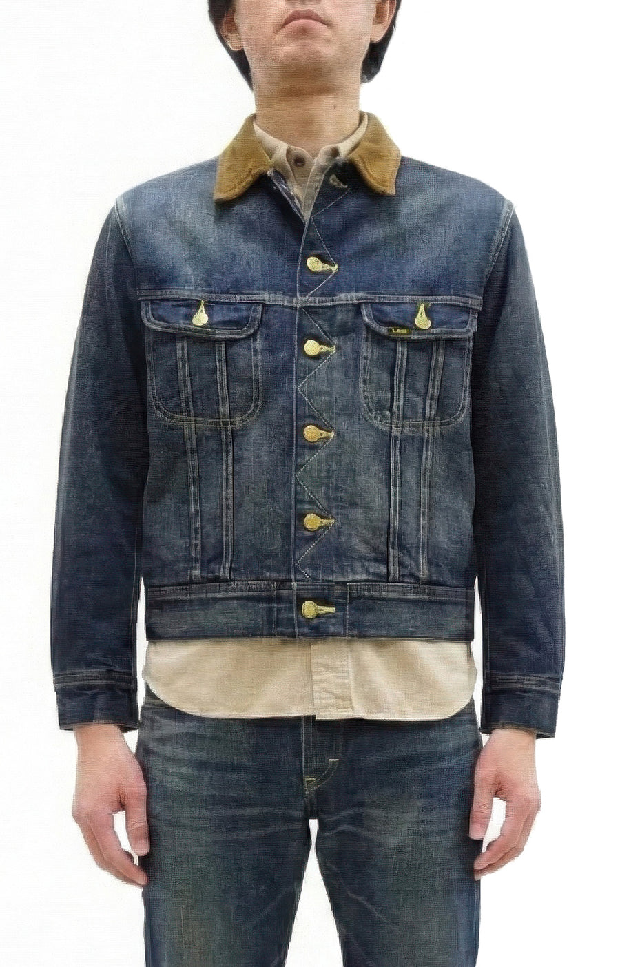 Lee 101-LJ デニムジャケット 濃紺 ブランケット 42 Lee Japan 101-LJ Storm Rider-Inspired Blanket-Lined Denim Jacket