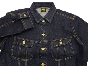 Lee 101J Rider Jacket Men's Denim Jacket 14.4 oz Left-Hand Twill - Lee Japan Reproduction (LM8100-500 Deep Indogo One-Wash)