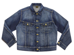 Lee 101J Rider Jacket Men's Denim Jacket 14.4 oz Left-Hand Twill - Lee Japan Reproduction (LM8100-526 Faded Indigo One-Wash)