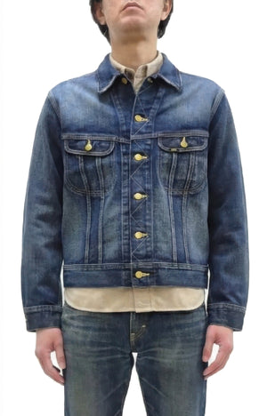 Lee 101J Rider Jacket Men's Denim Jacket 14.4 oz Left-Hand Twill - Lee Japan Reproduction (LM8100-526 Faded Indigo One-Wash)