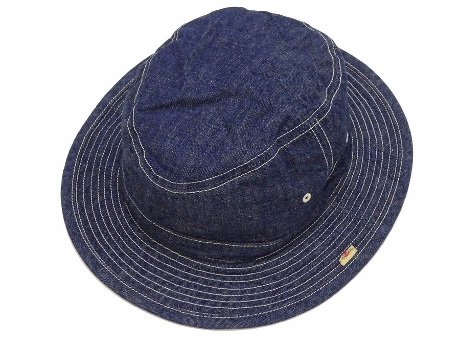 Momotaro Jeans Denim Bucket Hat Men's Casual Daisy Mae Hat Style Indigo Denim Boonie Hat MZCA0001