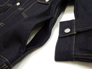 Momotaro Jeans Denim Jacket #002 Men's 1953 Type 2 Style 14.7oz. Zimbabwean Cotton Deep Indigo Denim Jean Jacket MMGJ0002 Sanforized, Unwashed Finish
