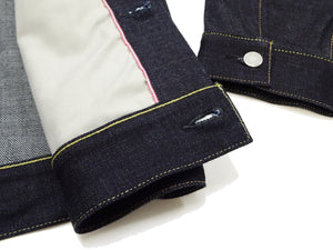Momotaro Jeans Denim Jacket #002 Men's 1953 Type 2 Style 14.7oz. Zimbabwean Cotton Deep Indigo Denim Jean Jacket MMGJ0002 Sanforized, Unwashed Finish