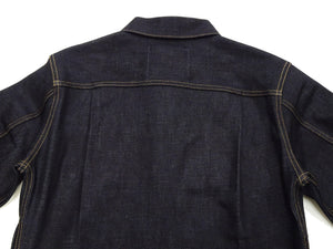 Momotaro Jeans Denim Jacket #002 Men's 1953 Type 2 Style 14.7oz. Zimbabwean Cotton Deep Indigo Denim Jean Jacket MMGJ0002 Sanforized, Unwashed Finish