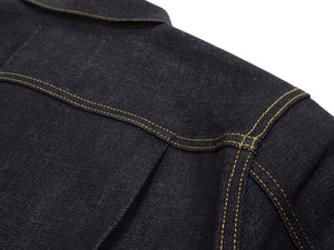Momotaro Jeans Denim Jacket #002 Men's 1953 Type 2 Style 14.7oz. Zimbabwean Cotton Deep Indigo Denim Jean Jacket MMGJ0002 Sanforized, Unwashed Finish