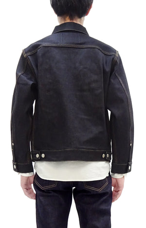 Momotaro Jeans Denim Jacket #002 Men's 1953 Type 2 Style 14.7oz. Zimbabwean Cotton Deep Indigo Denim Jean Jacket MMGJ0002 Sanforized, Unwashed Finish