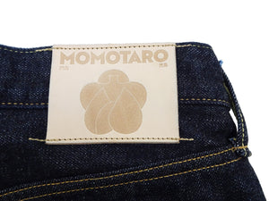 Momotaro Jeans #100 with Double-Stripe Paint Men's Loose Fit Classic Straight Button-Fly Jean Pants 14.7oz. Zimbabwean Cotton Deep Indigo Denim MMJB0101 One-Wash