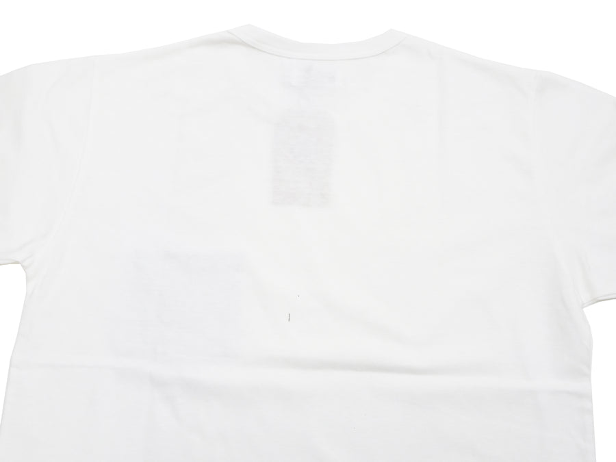 Momotaro Jeans Pocket T-shirt Men's Short Sleeve Tee Shirt with Decorative Stitched Denim Pocket MTS0020M31 White