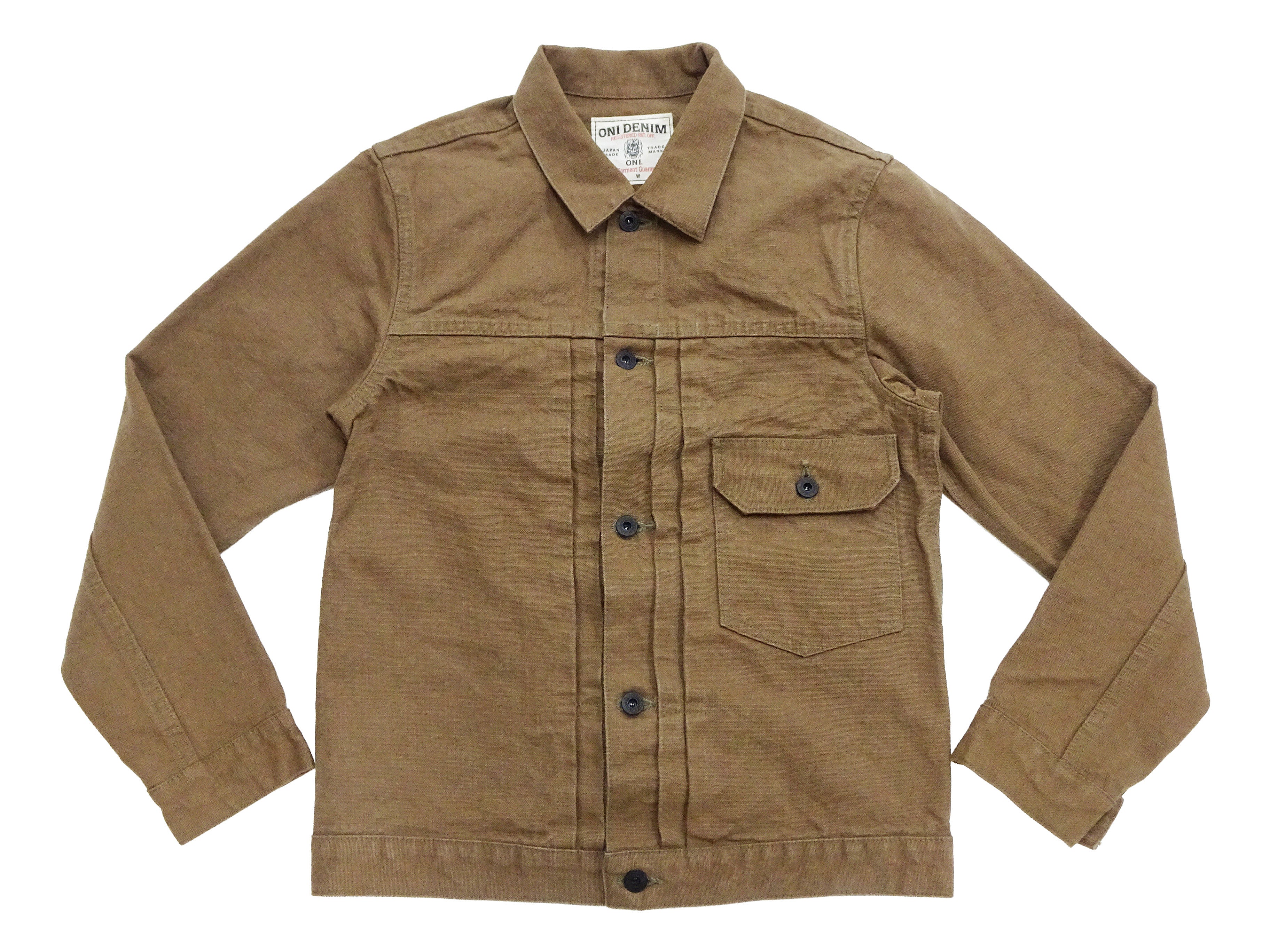 ONI Denim Men's Type I-Inspired Jacket Brown-Khaki 13 oz. Sulfur