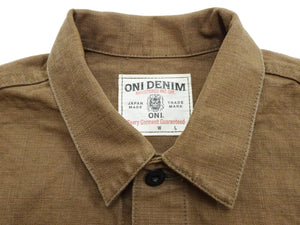 ONI Denim Men's Type I-Inspired Jacket Brown-Khaki 13 oz. Sulfur-Dyed Heavy Oxford Made in Japan (ONI-01507L-HOX-BRK)