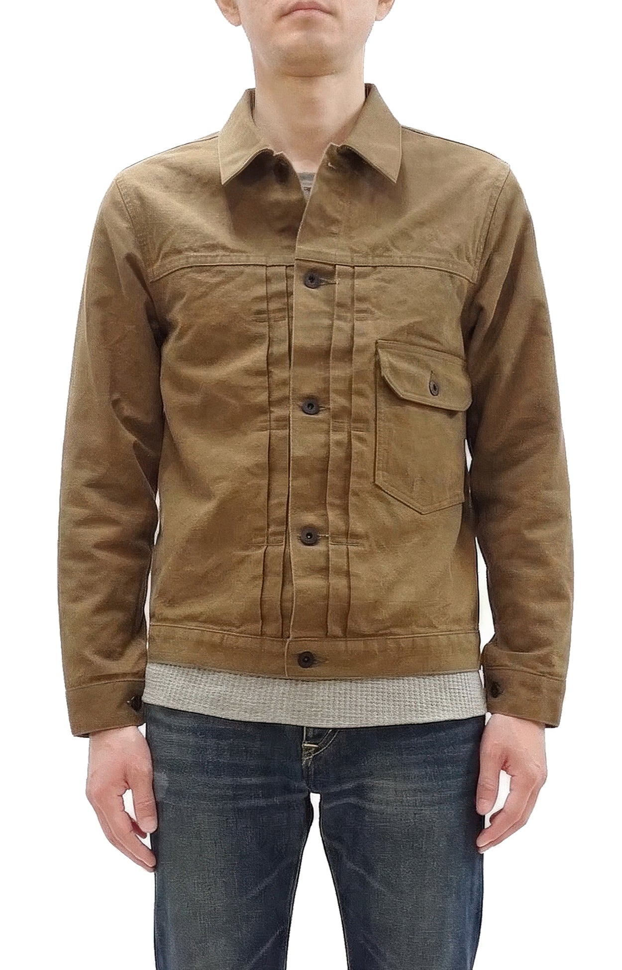 ONI Denim Men's Type I-Inspired Jacket Brown-Khaki 13 oz. Sulfur