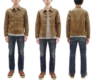 ONI Denim Men's Type I-Inspired Jacket Brown-Khaki 13 oz. Sulfur-Dyed Heavy Oxford Made in Japan (ONI-01507L-HOX-BRK)
