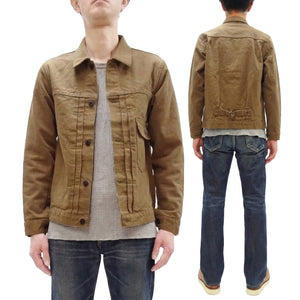 ONI Denim Men's Type I-Inspired Jacket Brown-Khaki 13 oz. Sulfur-Dyed Heavy Oxford Made in Japan (ONI-01507L-HOX-BRK)