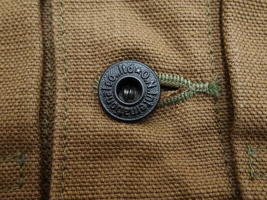 Oni Denim Jacket ONI-02516P-HOX Men's Casual Modern-Fit 13 5oz. Sulfur-Dyed Oxford Fabric Jacket in Brown-Khaki Color, Inspired by Type II G-Jacket One-Wash