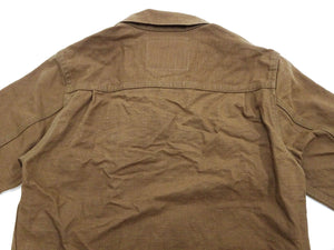 Oni Denim Jacket ONI-02516P-HOX Men's Casual Modern-Fit 13 5oz. Sulfur-Dyed Oxford Fabric Jacket in Brown-Khaki Color, Inspired by Type II G-Jacket One-Wash