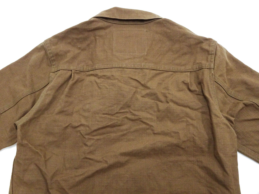 Oni Denim Jacket ONI-02516P-HOX Men's Casual Modern-Fit 13 5oz. Sulfur-Dyed Oxford Fabric Jacket in Brown-Khaki Color, Inspired by Type II G-Jacket One-Wash