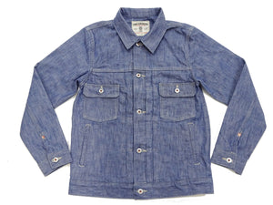 ONI Denim Men's 13oz Japanese Blue Chambray Jacket - Modern Type II Style, One-Wash (ONI-02516P-SHVCH)