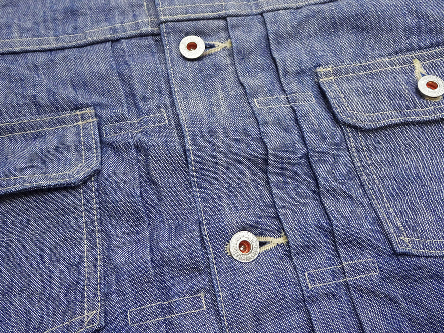 ONI Denim Men's 13oz Japanese Blue Chambray Jacket - Modern Type II Style, One-Wash (ONI-02516P-SHVCH)