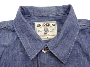 ONI Denim Men's 13oz Japanese Blue Chambray Jacket - Modern Type II Style, One-Wash (ONI-02516P-SHVCH)