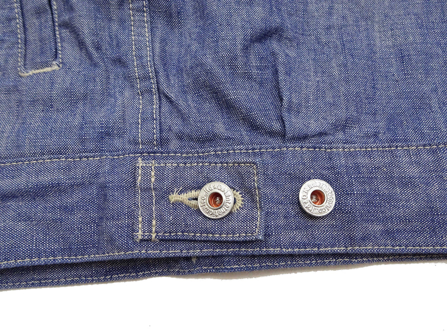 ONI Denim Men's 13oz Japanese Blue Chambray Jacket - Modern Type II Style, One-Wash (ONI-02516P-SHVCH)