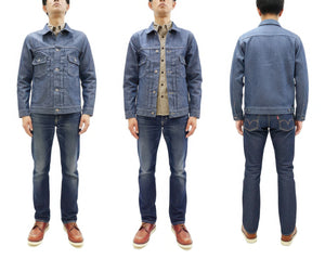 ONI Denim Men's 13oz Japanese Blue Chambray Jacket - Modern Type II Style, One-Wash (ONI-02516P-SHVCH)