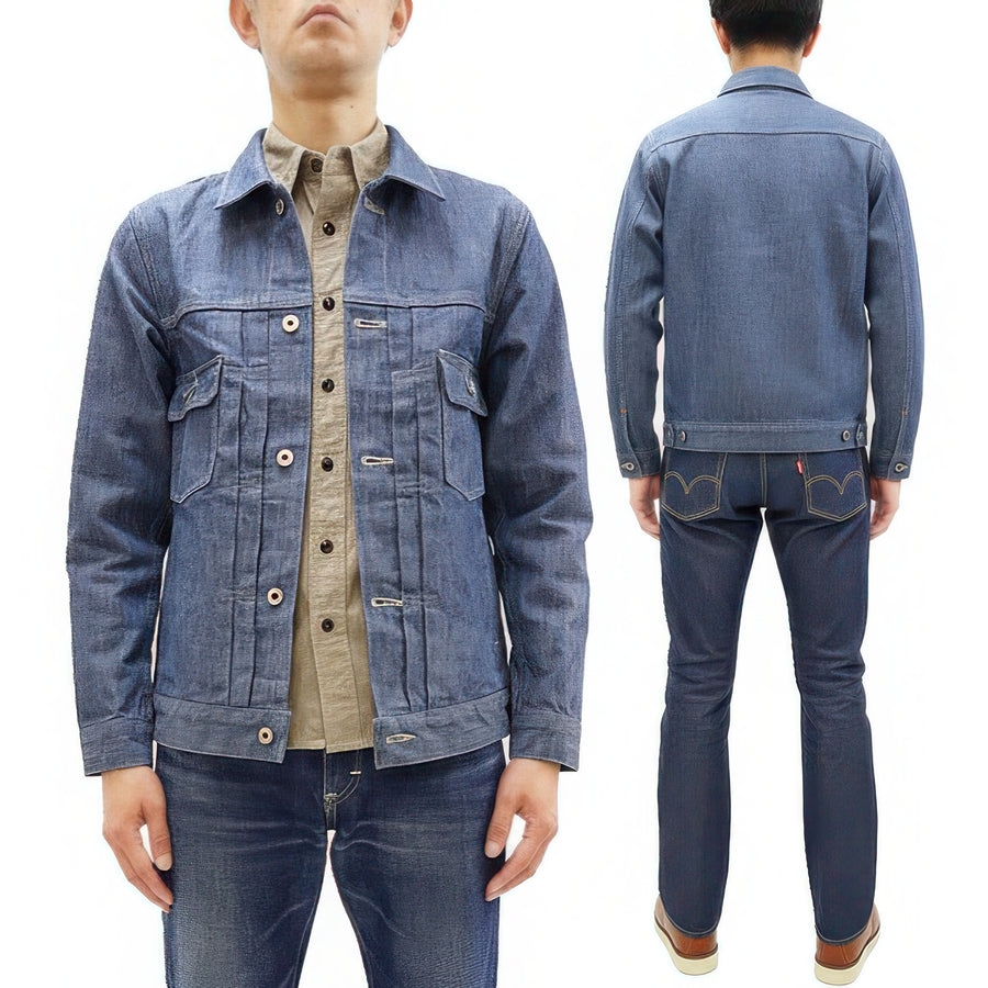 ONI Denim Men's 13oz Japanese Blue Chambray Jacket - Modern Type II Style, One-Wash (ONI-02516P-SHVCH)